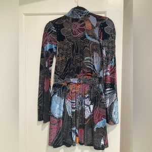 Free people mock-neck velvet burnout mini dress xs